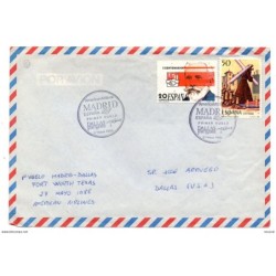 Carta con matasellos commemorativo  madrid dallas fort worth 1988