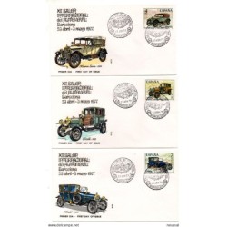 4 cartas  con matasellos commemorativo  exposicion filatelica automovil de 1977