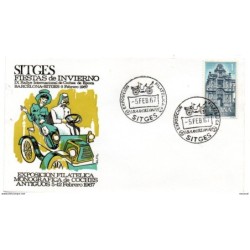 Carta  con matasellos commemorativo  exposicion filatelica sitges de 1967