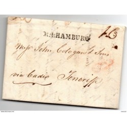 Carta prefilatelica de Hamburgo a la oratava Islas canarias de 1803