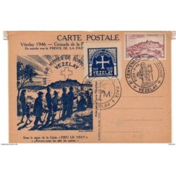 Tarjeta de francia de 1946 con viñeta