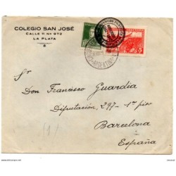 Carta de argentina  con matasellos exposicion filatelica de la plata 1932