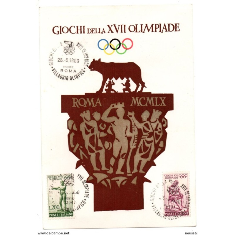 Tarjeta postal italiana de 1960 juegos olimpicos Tarjeta postal italiana de 1960 juegos olimpicos