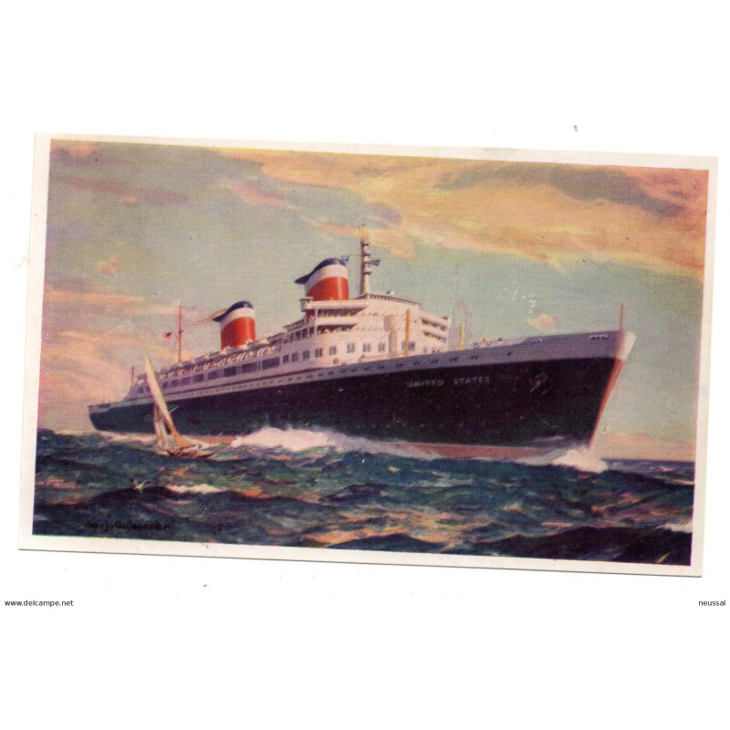 Tarjeta postal de barco new ss united states Tarjeta postal de barco new ss united states