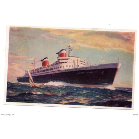 Tarjeta postal  de barco  new ss united states