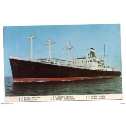 Tarjeta postal  de barco  ss santa barbara
