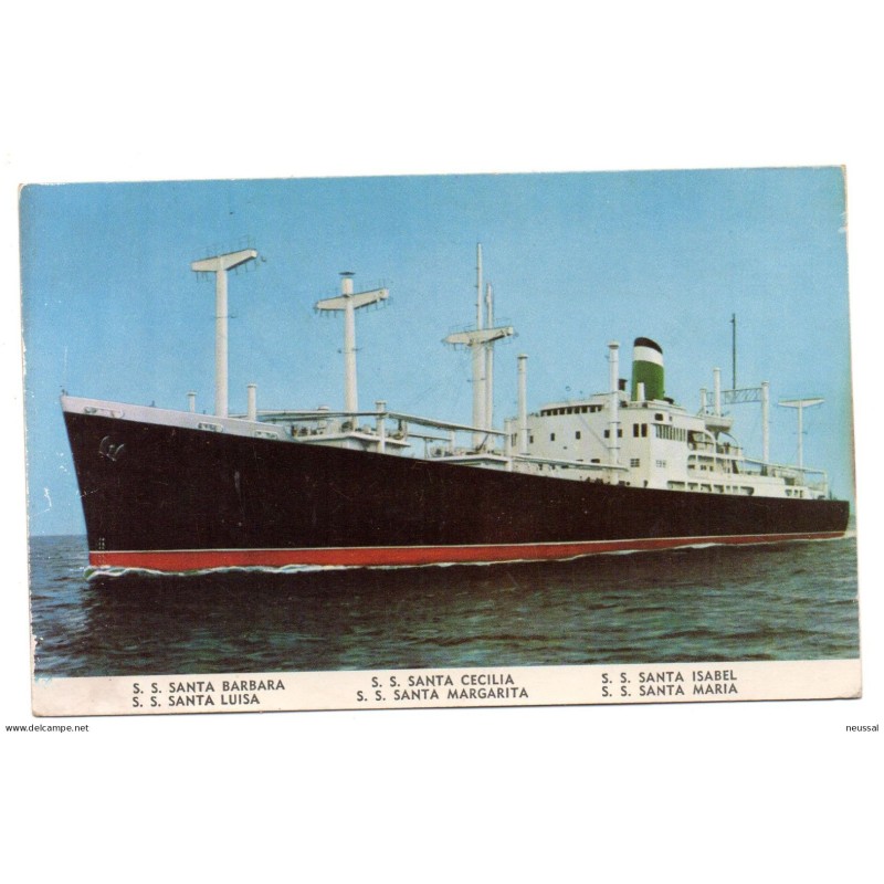 Tarjeta postal de barco ss santa barbara Tarjeta postal de barco ss santa barbara