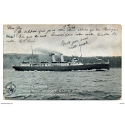 Tarjeta postal   circulada de  1906 turbine steamship