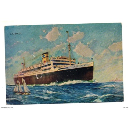 Tarjeta postal   barco ss brazil