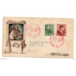 Carta  con matasellos  commemorativo  tirso de molina de 1948