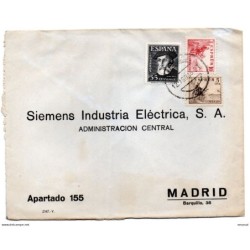 Carta  con matasellos 1948 y publicidad siemens
