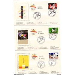 3 sobres con matasellos commemorativo de olimpiadas de barcelona 1992