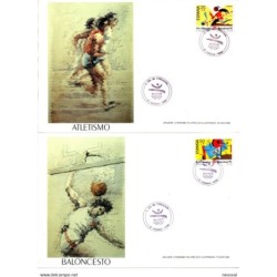 4 tarjetas con matasellos commemorativo de olimpiadas de barcelona 1992