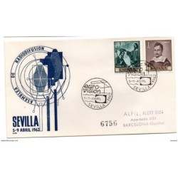 Carta  con matasellos commemorativo eurovision de 1962