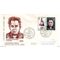 Carta  con matasellos commemorativo maestro amadeo vives