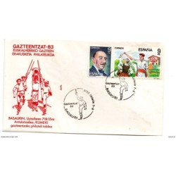 Carta  con matasellos commemorativo dia de gazteentzat basauri