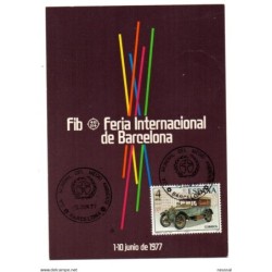 Tarjeta con matasellos commemorativo feria internacional de barcelona