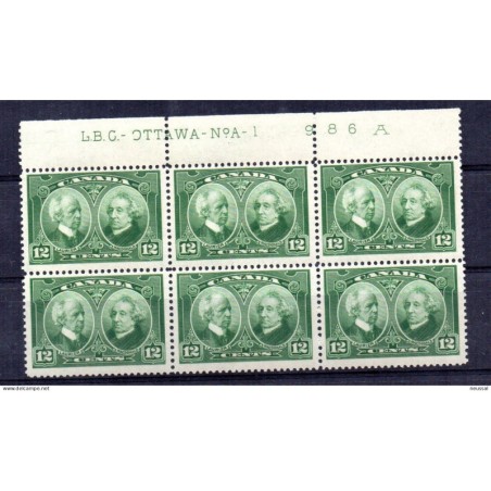 Sello n 127 en bloque de 6 sellos Canada