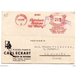 Tarjeta con matasellos censura militar coruña de 1939