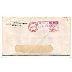 Carta ccon matasellos censura militar coruña de 1939 Canada