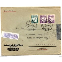 Carta con matasellos de 1939 y censura militar de barcelona