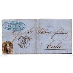 Carta con matasellos gand 1858