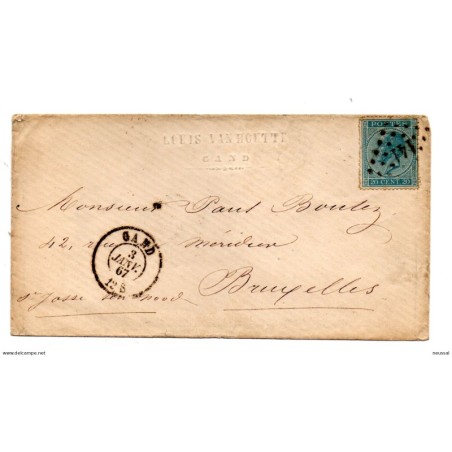 Carta con matasellos de gand 1867