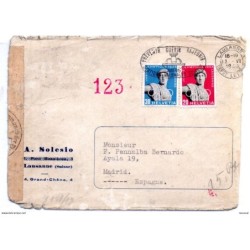 Carta con matasellos de 1944 y censura alemana