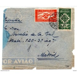 Carta con matasellos de 1940 y censura militar de madrid