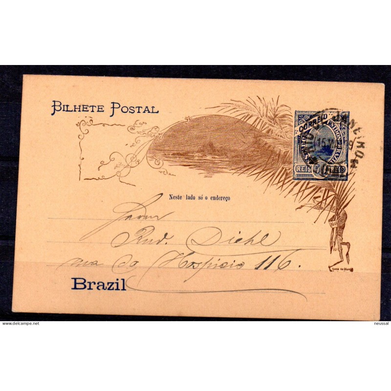 Entero postal usado de brasil