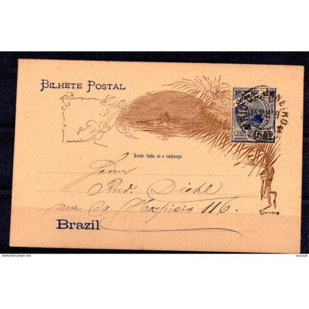 Entero postal usado de brasil