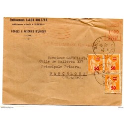 Carta de 1941 con censura militar de barcelona
