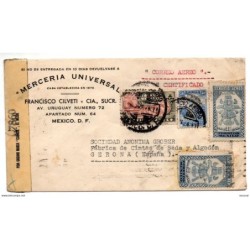 Carta de mexico con matasellos aereo de 1944 censurada