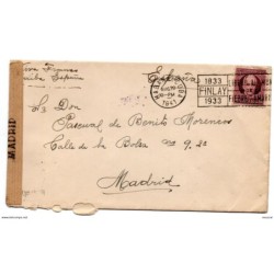 Carta de cuba con censura militar de madrid 1941