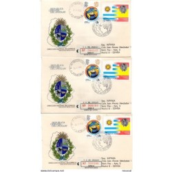 3 cartas certificadas de 1983 uruguay