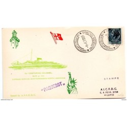 Tarjeta postal con matasellos de 1955 paquebot
