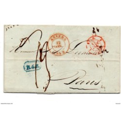 Carta prefilatelica  de 1842 con matasellos en anvers