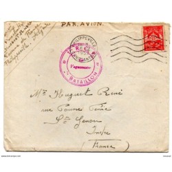 Carta con matasellos de 1952 philippeville   1er REP Bataillon con sello franquicia militar