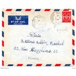 Carta con matasellos de regimiento de infanteria  senegal con sello franquicia militar