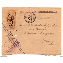 Carta certificada de 1942 franquicia postal