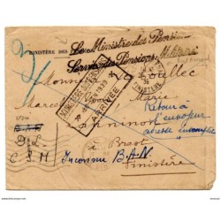 Carta con matasellos ministerio de pensiones de 1939