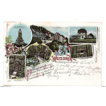 Tarjeta postal circulada de gruss werssner 1900