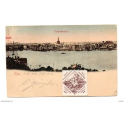 Tarjeta postal circulada de totalansicht kiel con viñeta de 1903