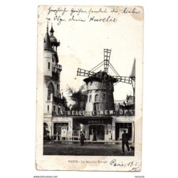 Tarjeta postal circulada de  Le moulin rouge de 1905