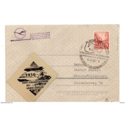 Sobre entero postal de 1960 con viñeta zepelin