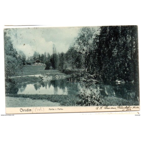 Tarjeta postal  circulada  de chrudim de 1909 checoslovaquia