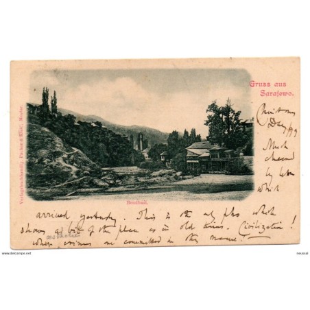 Tarjeta postal circulada de bendbasi 1899