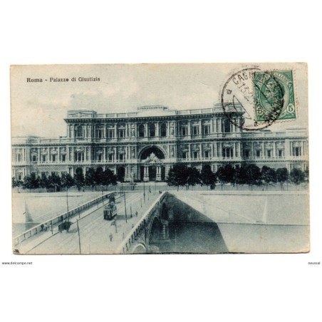 Tarjeta postal circulada de roma palazze di giustizia 1917