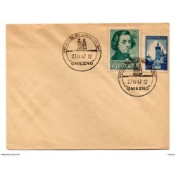 Carta   de polonia  con matasellos de 1947