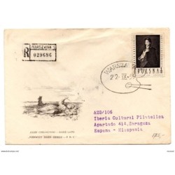 Carta   de polonia certificada con matasellos de 1959